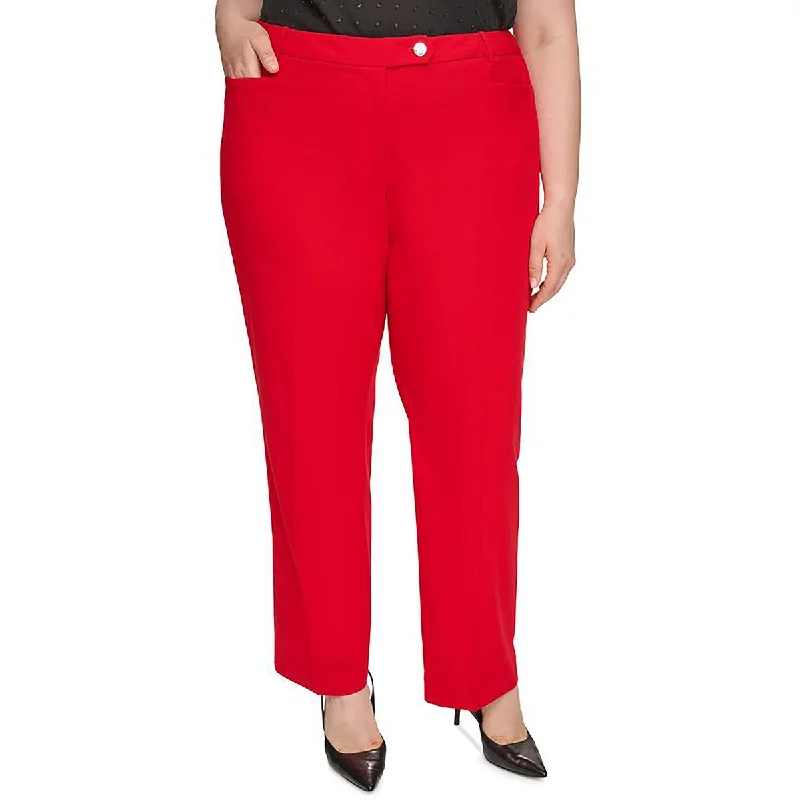 Calvin Klein Womens Mid-Rise Office Straight Leg Pants