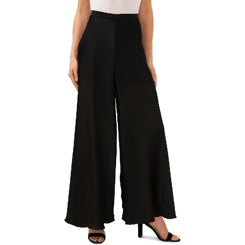 CeCe Womens High Rise Slub Wide Leg Pants