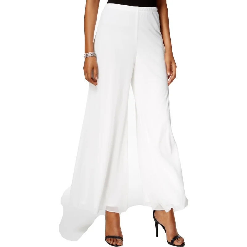 MSK Womens Petites Mesh Drapey Wide Leg Pants