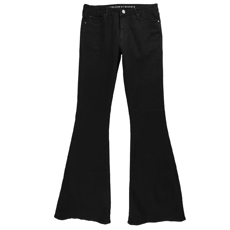 Articles of Society Womens Flare Stretch Jeans, Black, 26