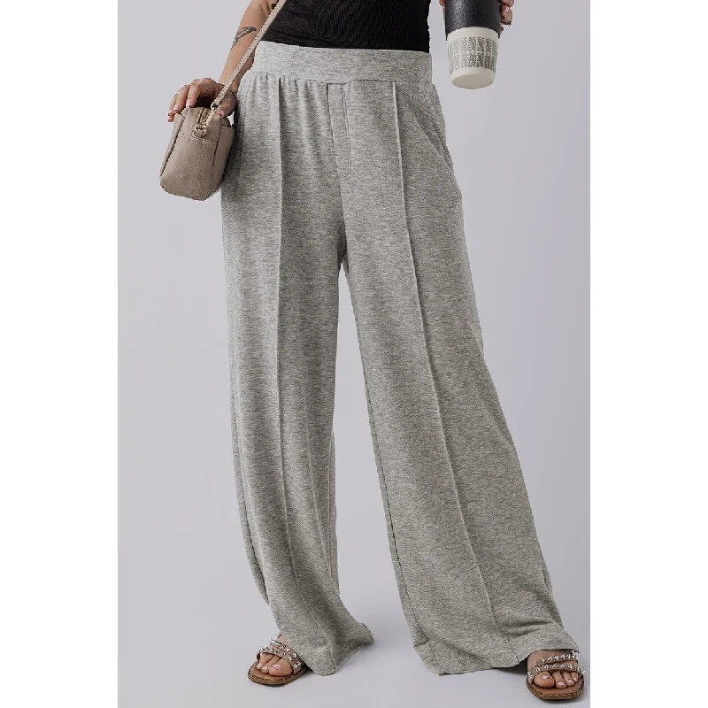 Freya Central Seam Wide Leg High Waist Knit Pants