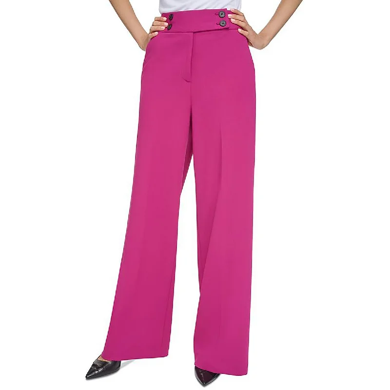 Calvin Klein Womens High Rise Business Wide Leg Pants