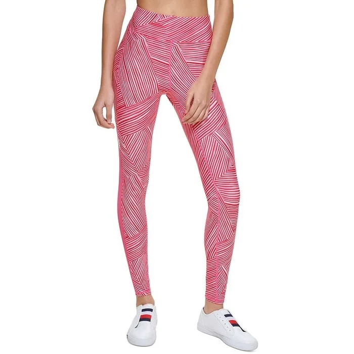 Tommy Hilfiger Women's Printed High Rise Leggings Pink