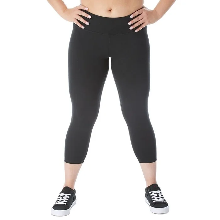 Champion Women's Plus Soft Touch Cropped Leggings Black Size 2X