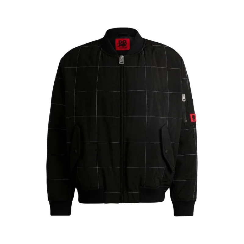 HUGO x RB water-repellent bomber jacket with grid quilting