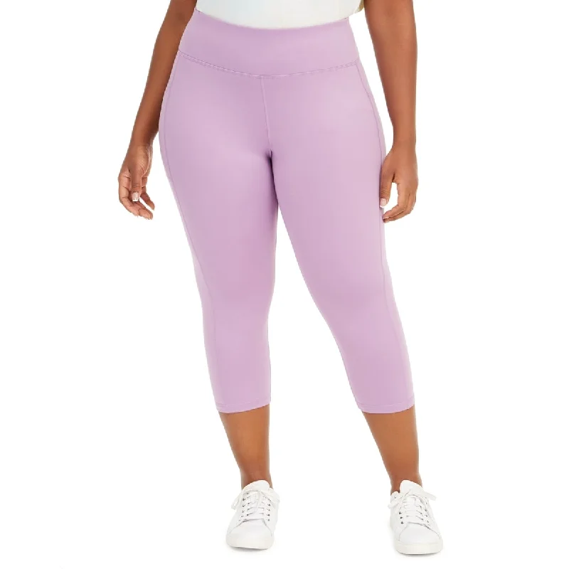 Id Ideology Women's Cropped Leggings Purple Size 3X