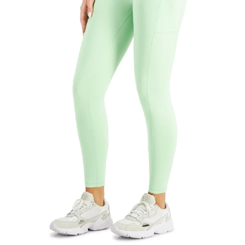 Id Ideology Women's High Waist Side Pocket 7/8 Length Leggings Green Size X-Small