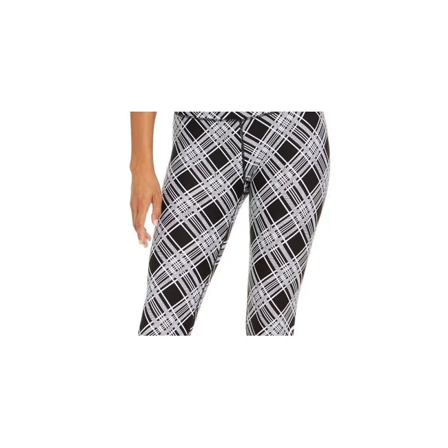 Calvin Klein Performance Women's Plaid Logo Leggings Gray Size Small