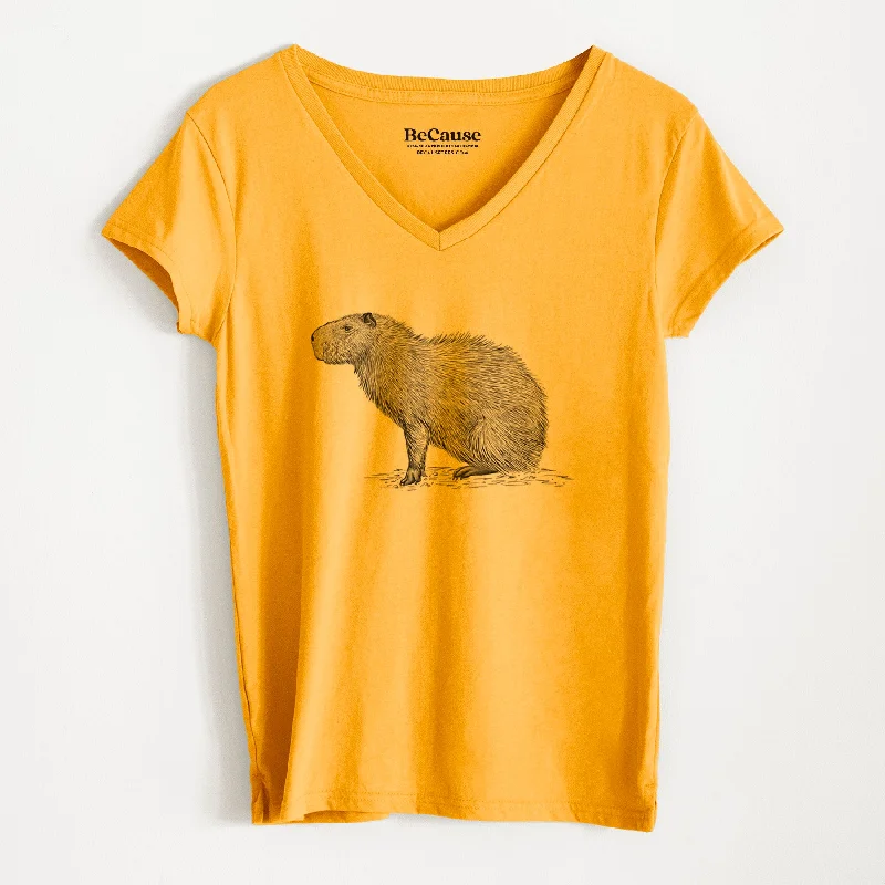 Capybara Profile - Hydrochoerus hydrochaeris - Women's 100% Recycled V-neck