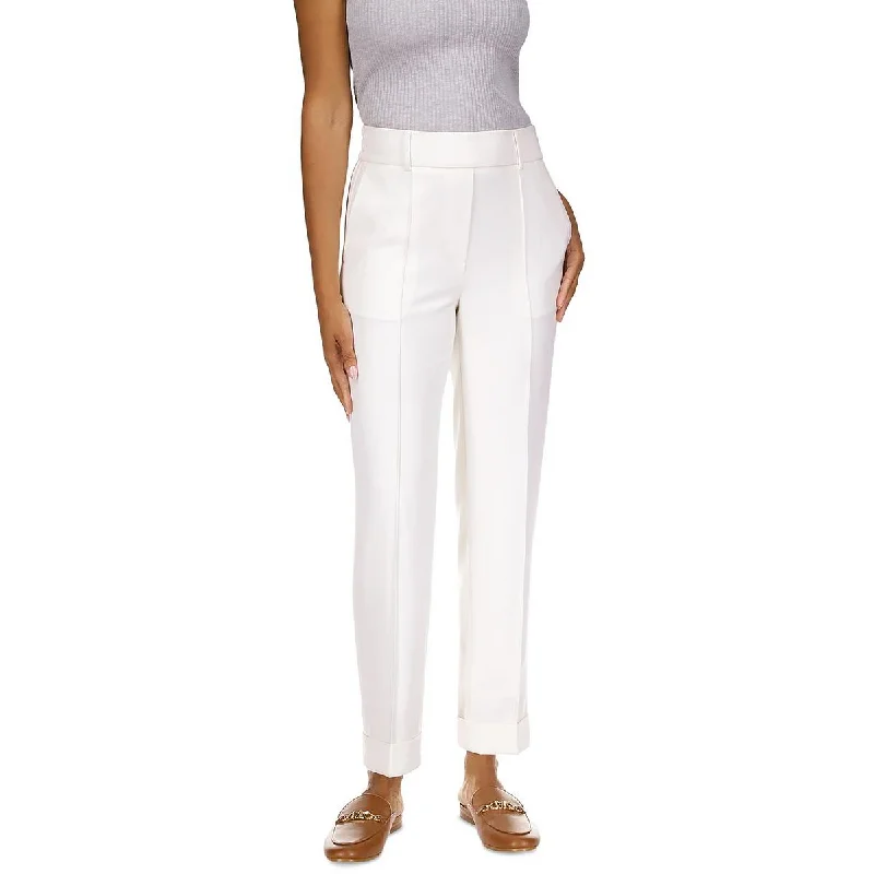 MICHAEL Michael Kors Womens Petites High Rise Cropped Straight Leg Pants