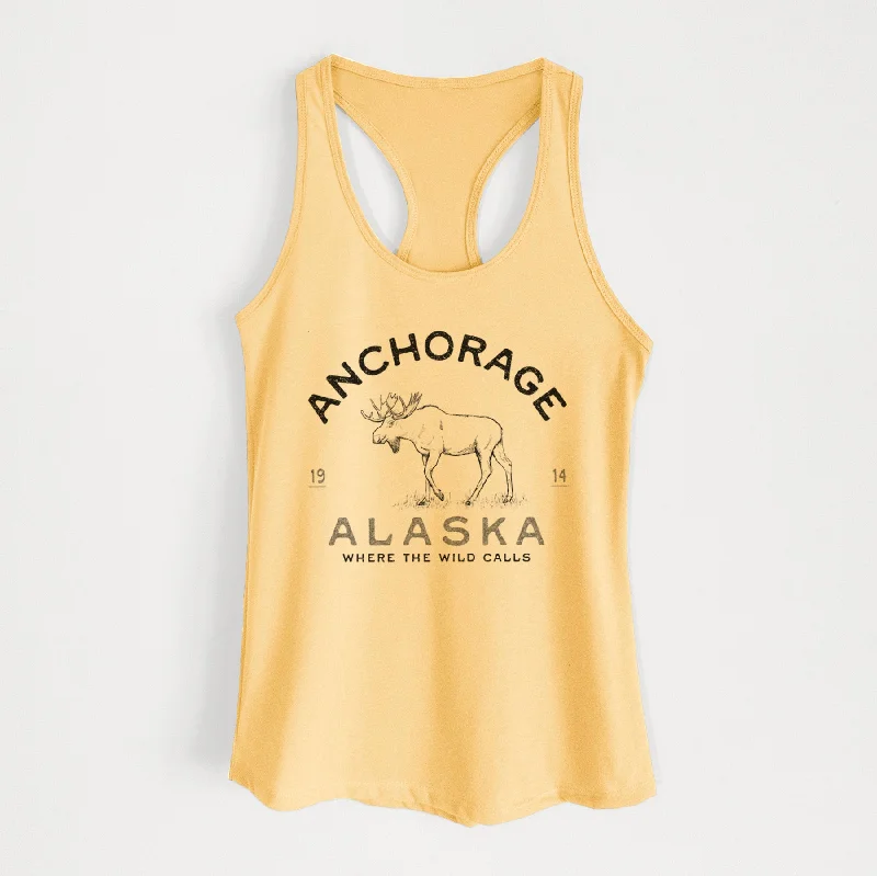 Anchorage Alaska Moose - Women's Racerback Tanktop