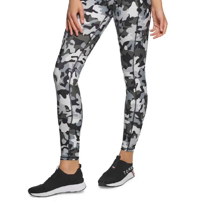 Tommy Hilfiger Women's Camo Compression Leggings Black Size Xx-Large