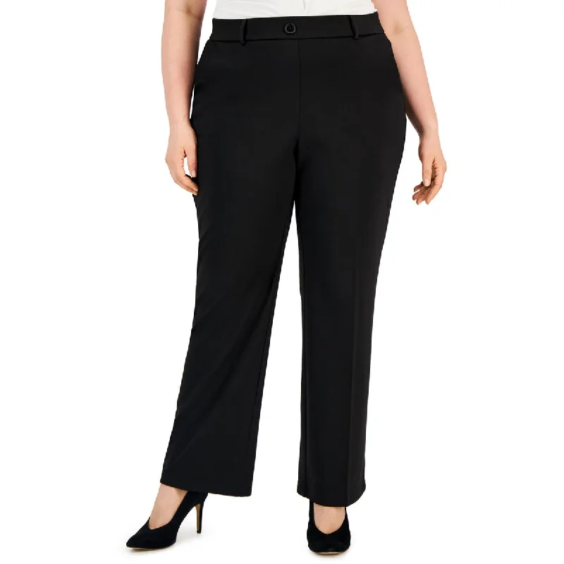 Kasper Womens Plus Mid-Rise Office Straight Leg Pants