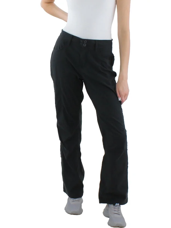 Womens Lightweight Nylon Straight Leg Pants