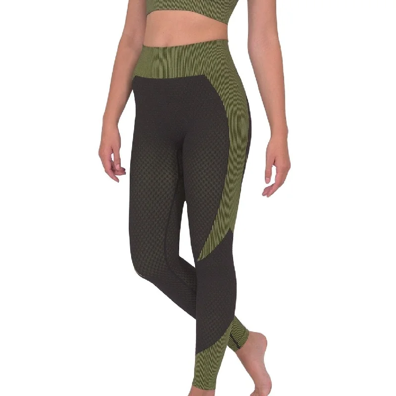 Trois Seamless Legging Black With Green