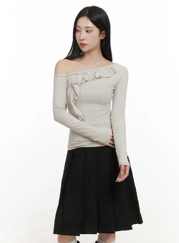 One Shoulder Long Sleeve Blouse CD410