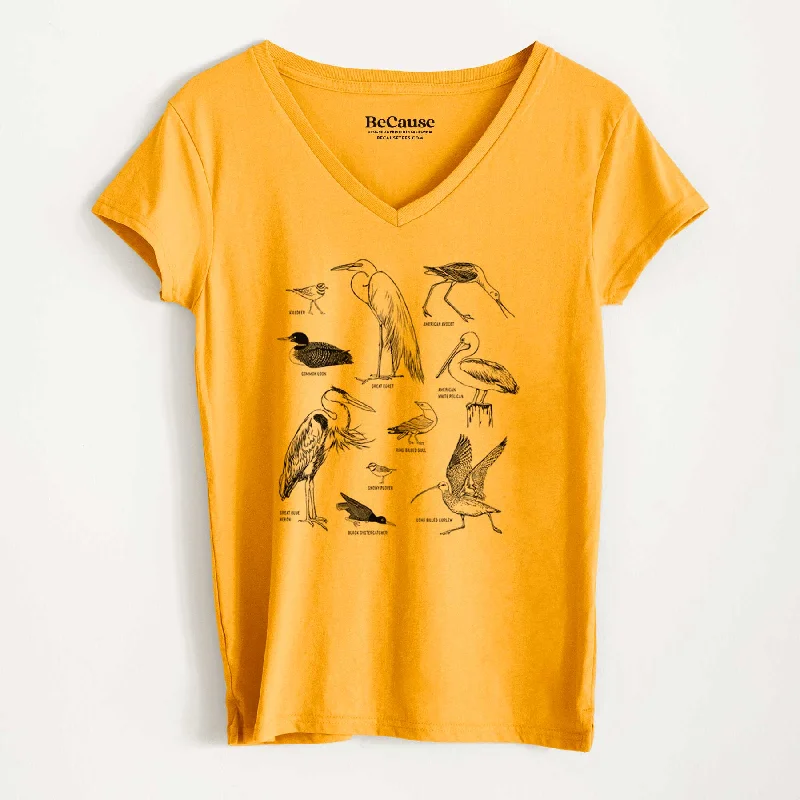 California Shorebirds - Women's 100% Recycled V-neck