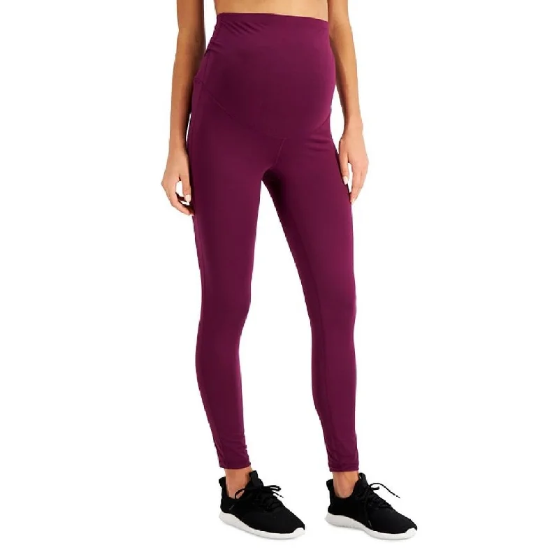 Id Ideology Women's Maternity Leggings Purple Size Small