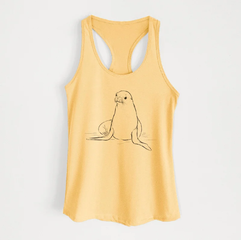 California Sea Lion - Zalophus californianus - Women's Racerback Tanktop