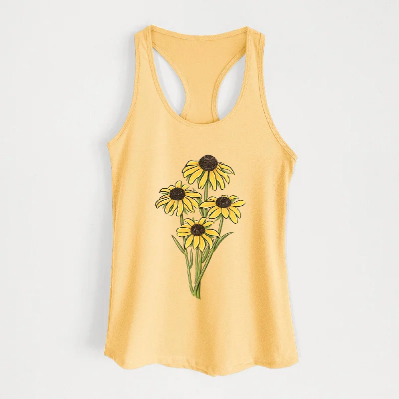 Black-eyed Susans - Rudbeckia hirta - Women's Racerback Tanktop