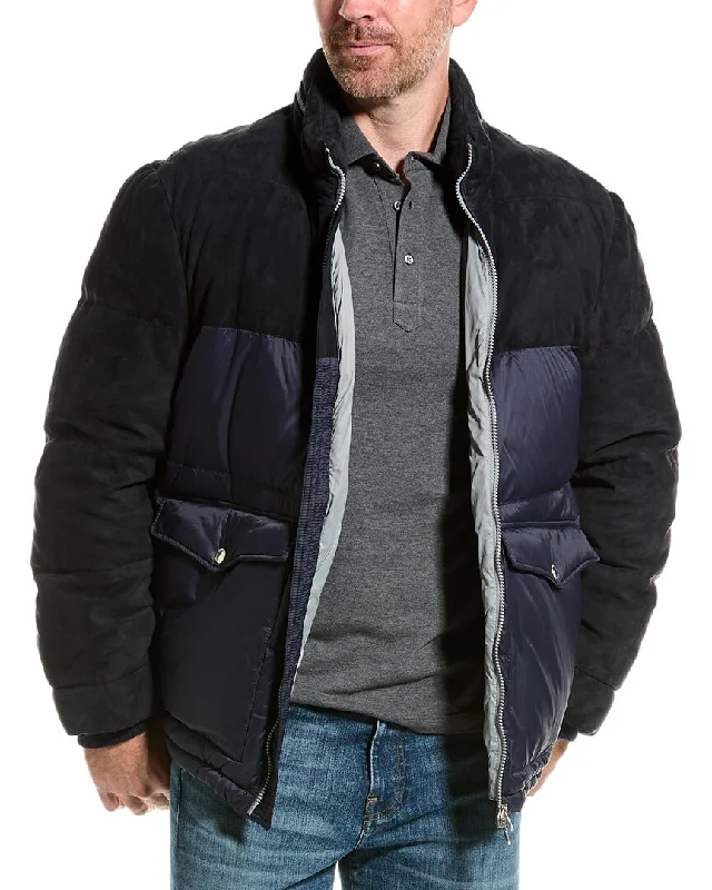 Brunello Cucinelli Suede Puffer Down Coat