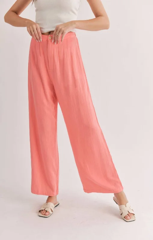 Botanical Trousers In Coral