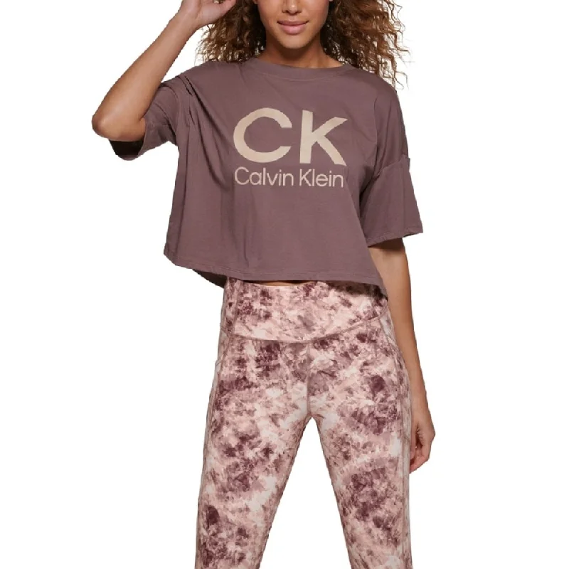 Calvin Klein Women's Printed High Rise 7/8 Leggings Brown Size X-Small