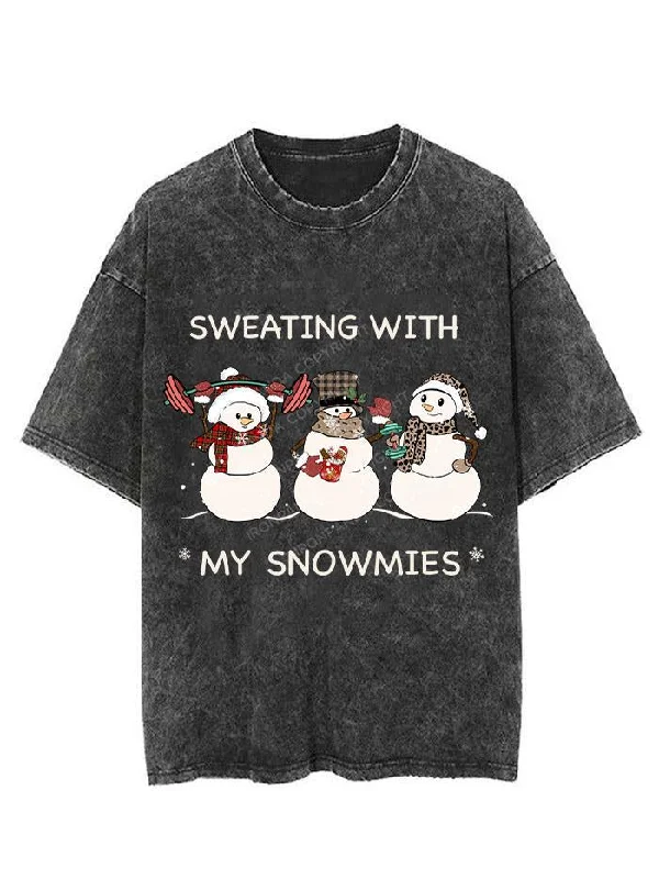 SWEATING WITH MY SNOWMIES VINTAGE GYM SHIRT