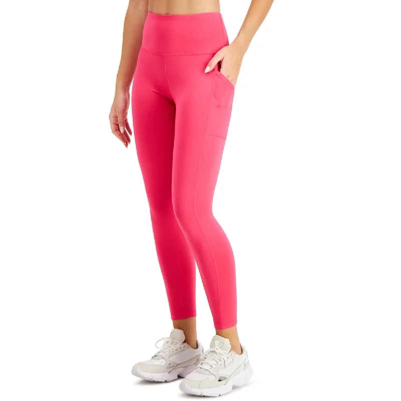 Id Ideology Women's High Waist Side Pocket 7/8 Length Leggings Pink Size X-Small