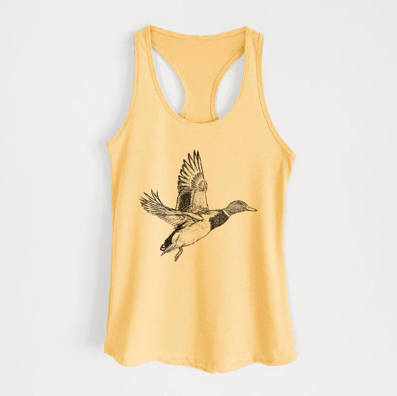 Male Mallard Duck - Anas platyrhynchos - Women's Racerback Tanktop