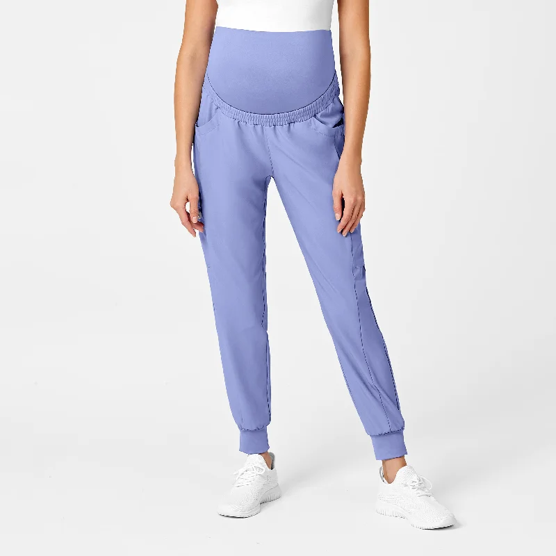 W123 Maternity Jogger Scrub Pant - Ceil Blue