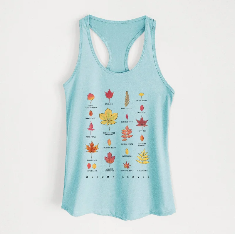 Vibrant Autumn Leaves Chart - Women's Racerback Tanktop