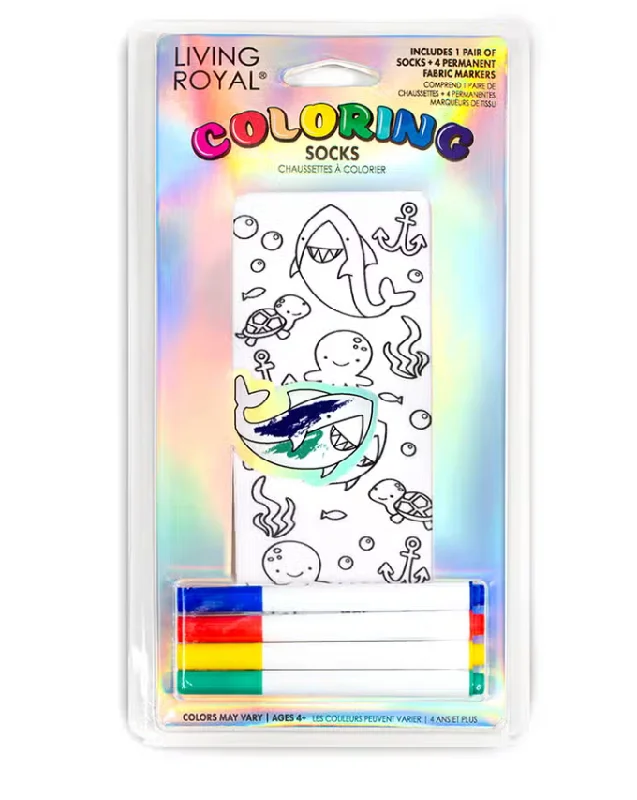 Ocean Pals Coloring Socks