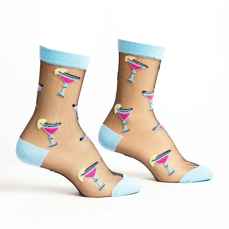 Sock it to Me/Sheer Crew Sock: Just Here for the Cocktails