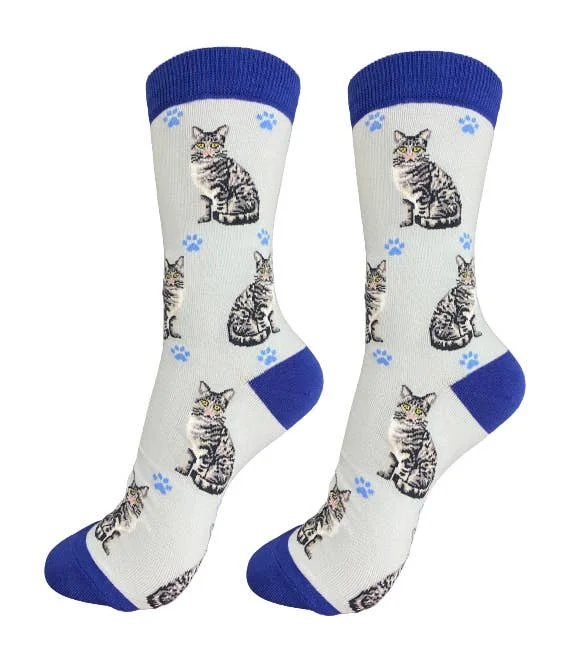 Silver Tabby Cat Full Body Socks