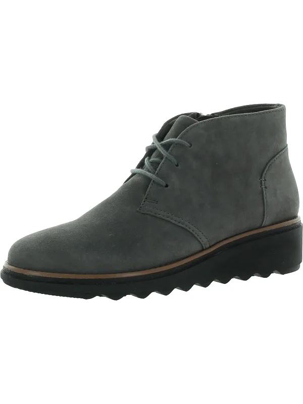 Sharon Hop Womens Leather Ankle Chukka Boots