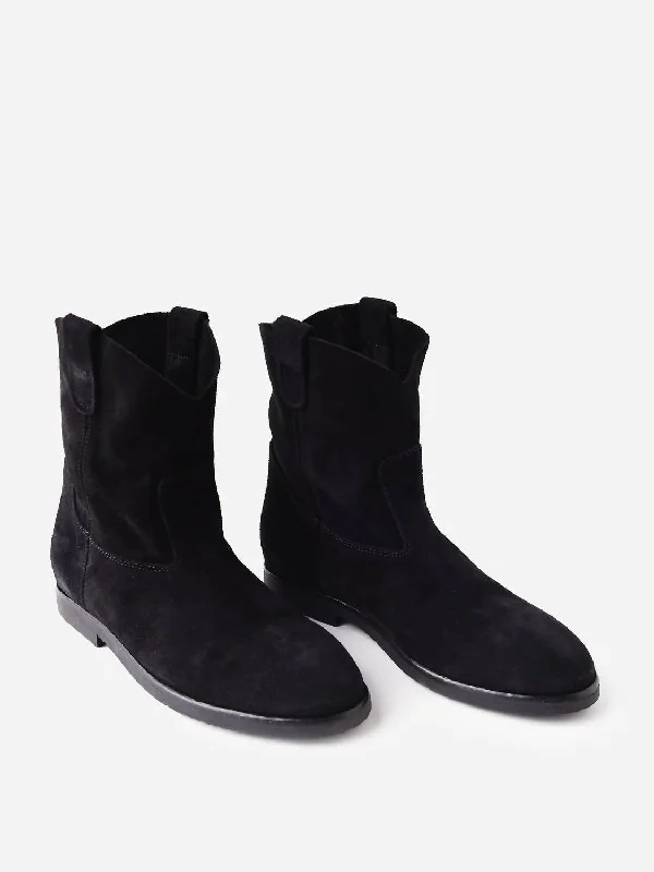 Women's 60S Camarguaise Boot In Black Suede