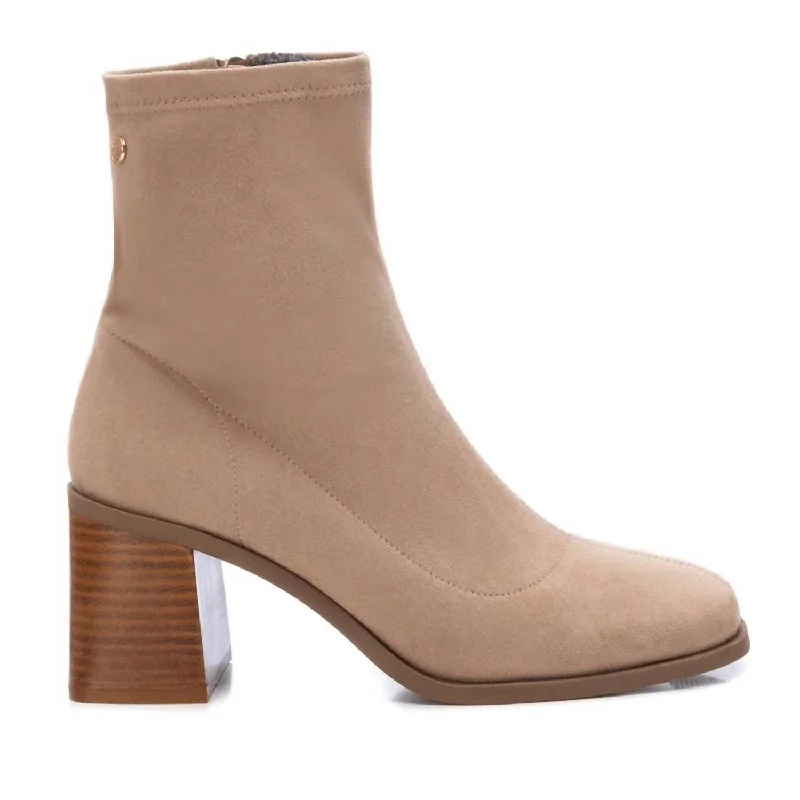 Women's Ankle Booties In Beige