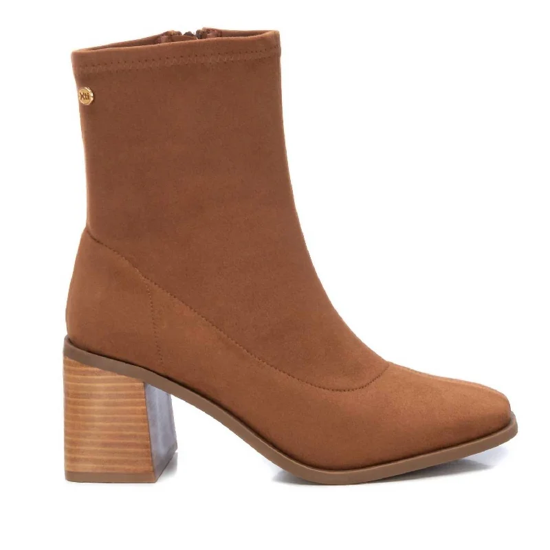 Women's Ankle Booties In Camel