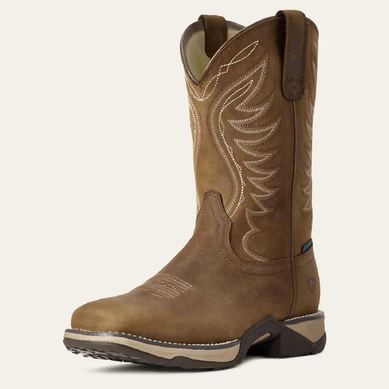 Women's Anthem Waterproof Western Boots - Medium In Distressed Brown