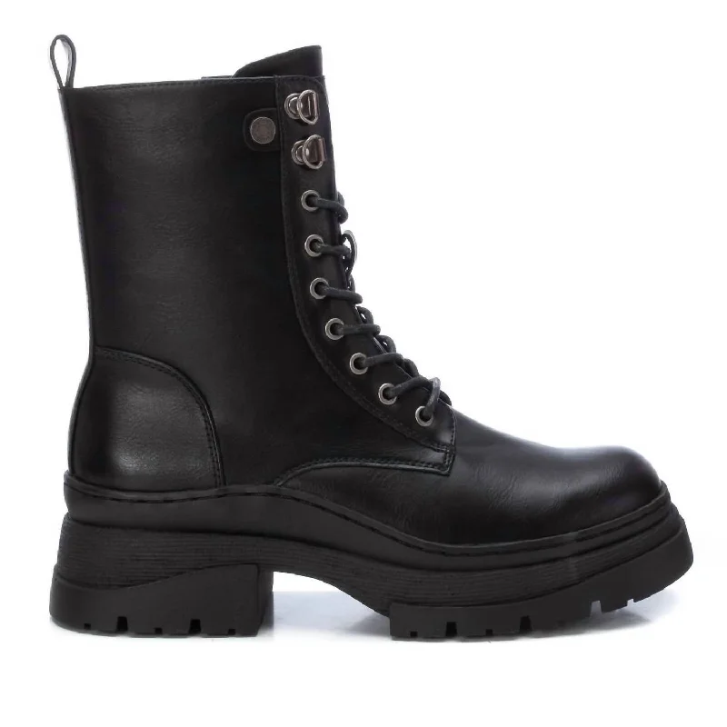 Women's Combat Booties In Black