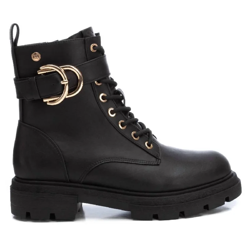 Women's Combat Booties In Black