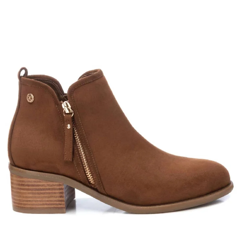 Women's Cowboy Booties In Camel