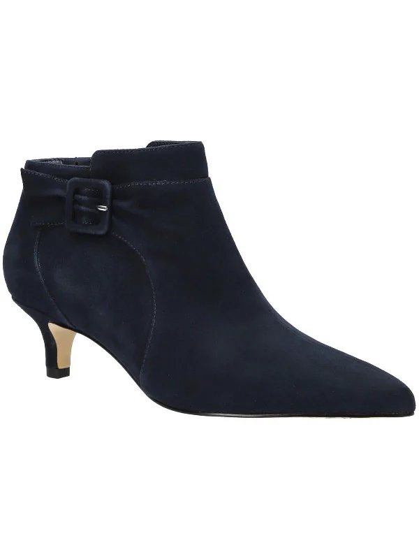 Womens Suede Pointed Toe Booties