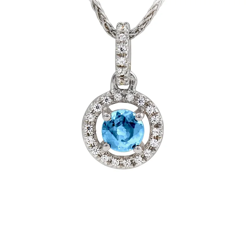 Aquamarine and Diamond Pendant