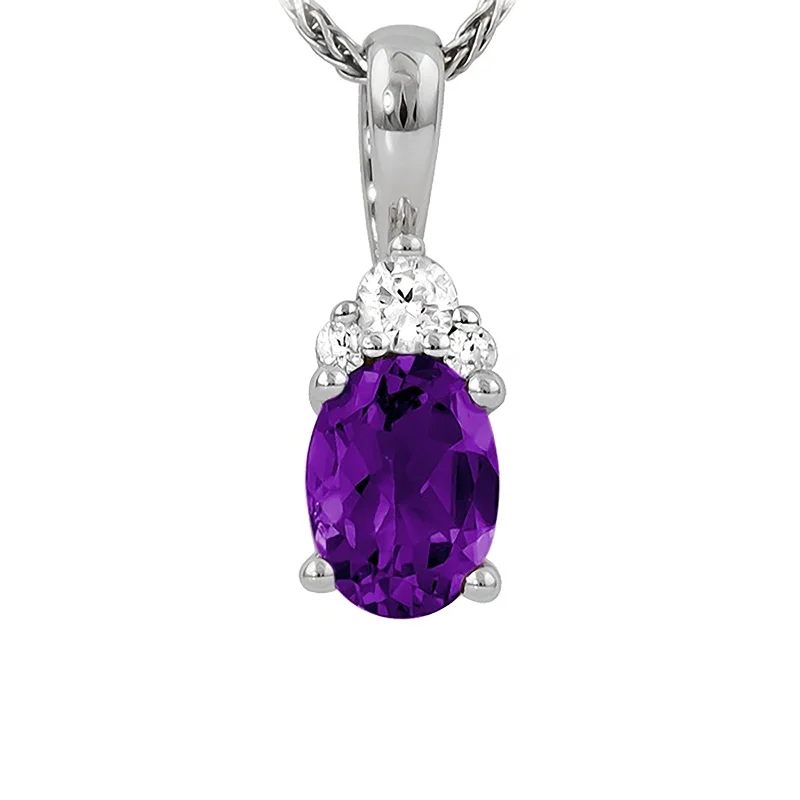 Amethyst & Diamond Pendant