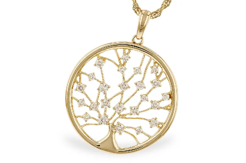 14K Yellow Gold 0.32ctw Diamond Tree Necklace by Allison Kaufman