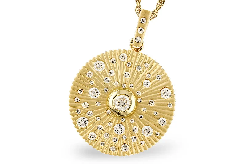 14K Yellow Gold 0.73ctw Diamond Constellation Drop Necklace