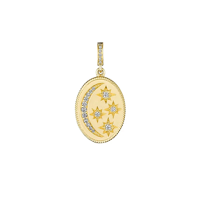 Oval Moon & Star Medallion