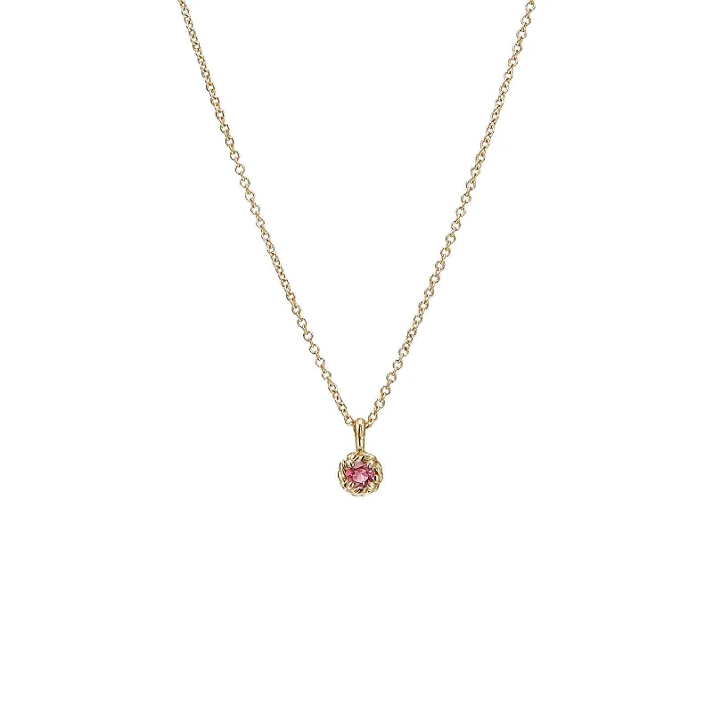 Pink Tourmaline Cable Kids Necklace